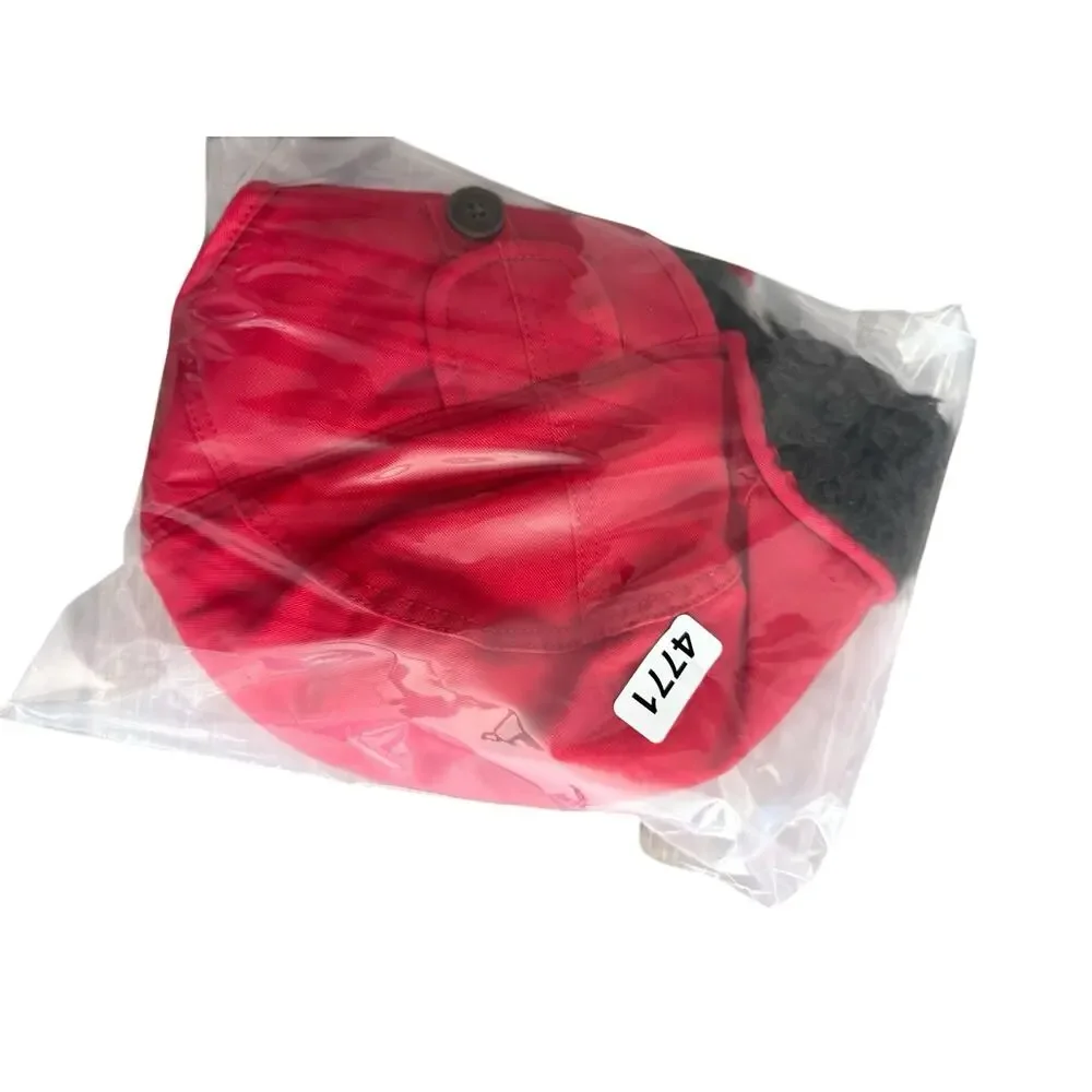 Abercombie youth red sherpa line‎ red trapper outdoor winter hat
